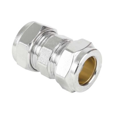 Chrome Straight Coupler Compression