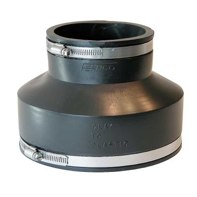 Clay x Plastic Fernco Coupler