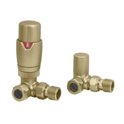 DELUXE TRV + LOCKSHEILD BRUSHED BRASS CORNER