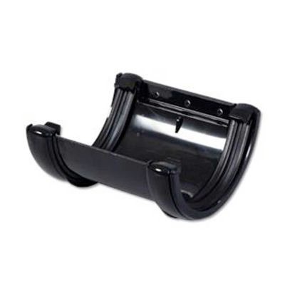 Gutter Half Round Straight Coupler Black