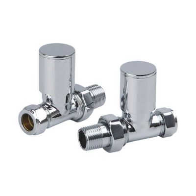 TOWEL RAIL STRAIGHT VALVE CHROME PAIR