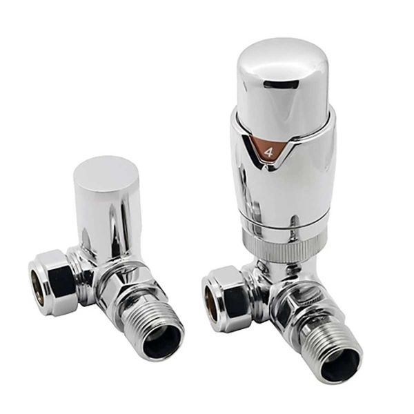 DELUXE TRV + LOCKSHEILD CHROME CORNER